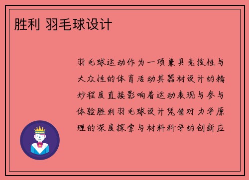 胜利 羽毛球设计