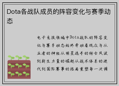 Dota各战队成员的阵容变化与赛季动态